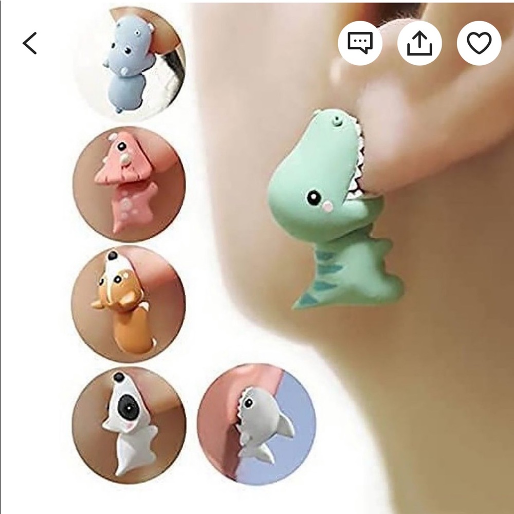 COPY - Cute animal bite earrings, cartoon earrings, anime earrings, Hawaii earr…